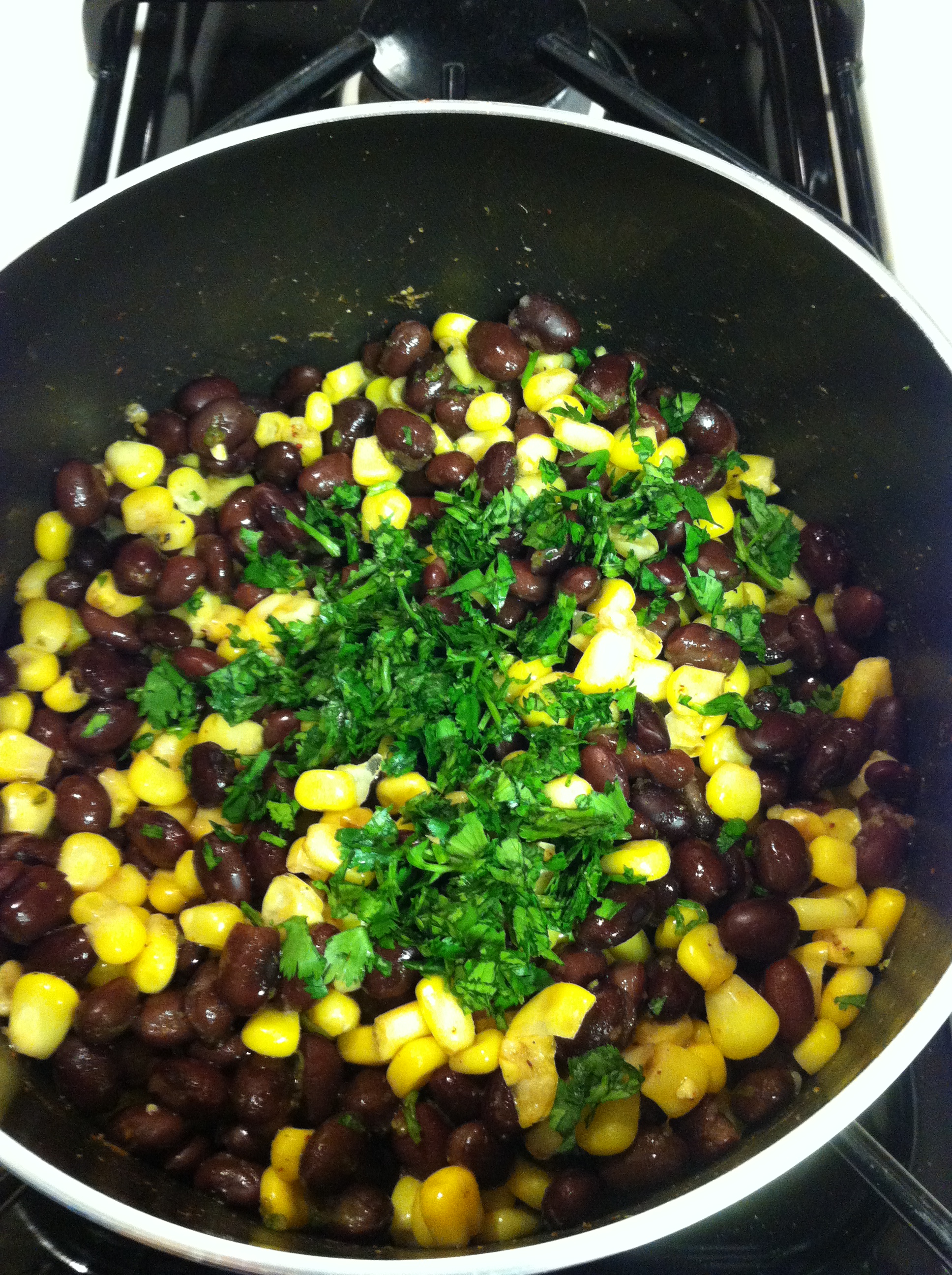 black beans and corn